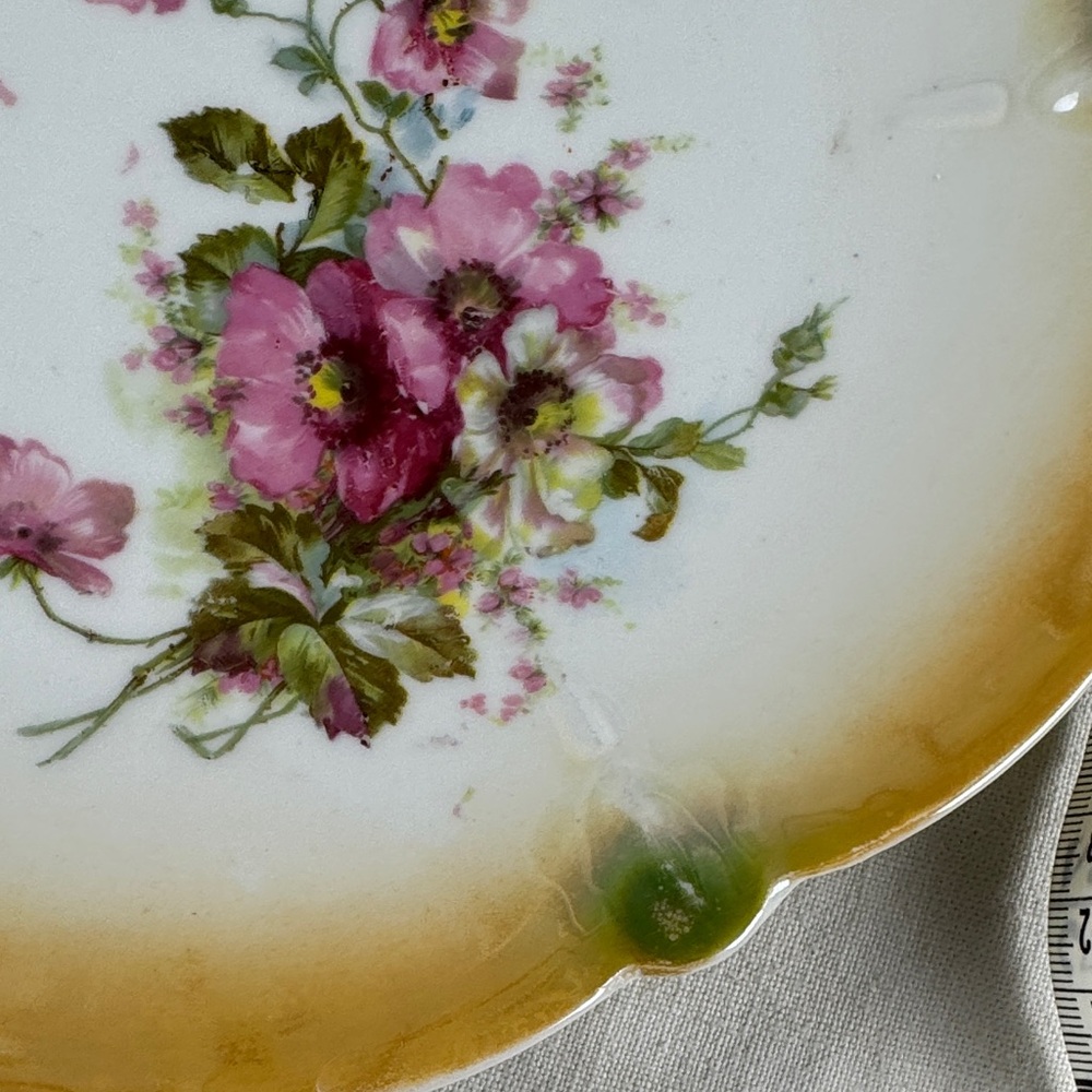 Floral Porcelain Serving Plate or Hang on Wall - Picture 5 of 12